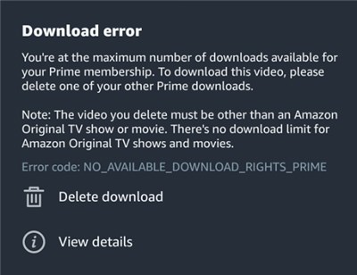 Amazon Download Error