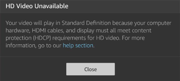 Amazon HD Video Unavailable