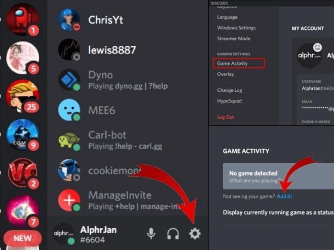 Click Add in Game Activities