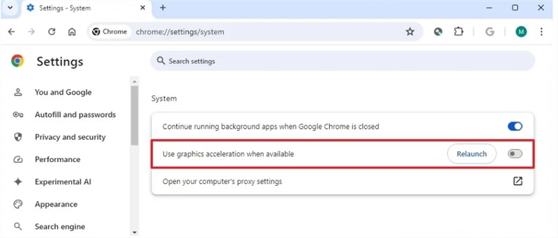 Disable Hardware Acceleration