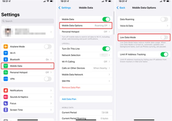 Disable Low Data Mode
