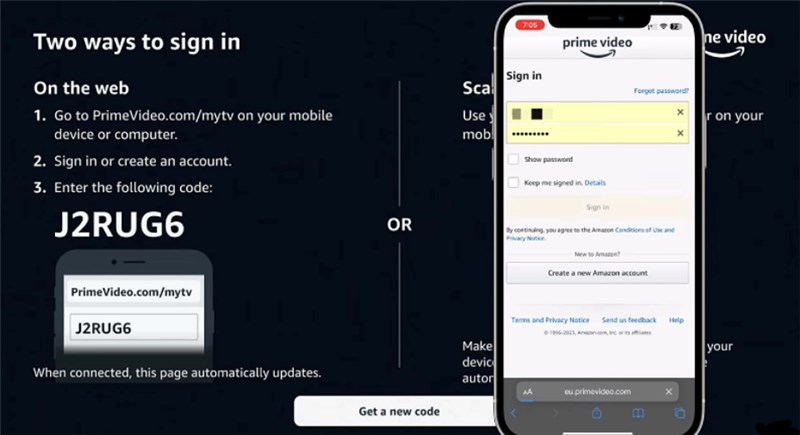 Sign in to Amazon Prime Account on Roku